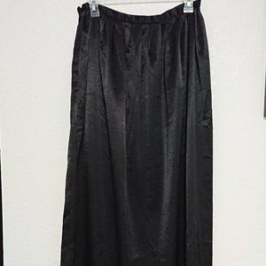 Asos long black satin skirt M NWOT